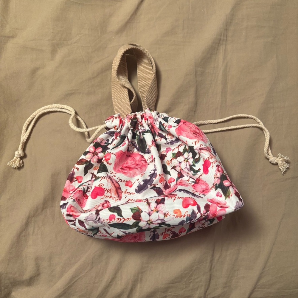 Floral Drawstring Bento Bag